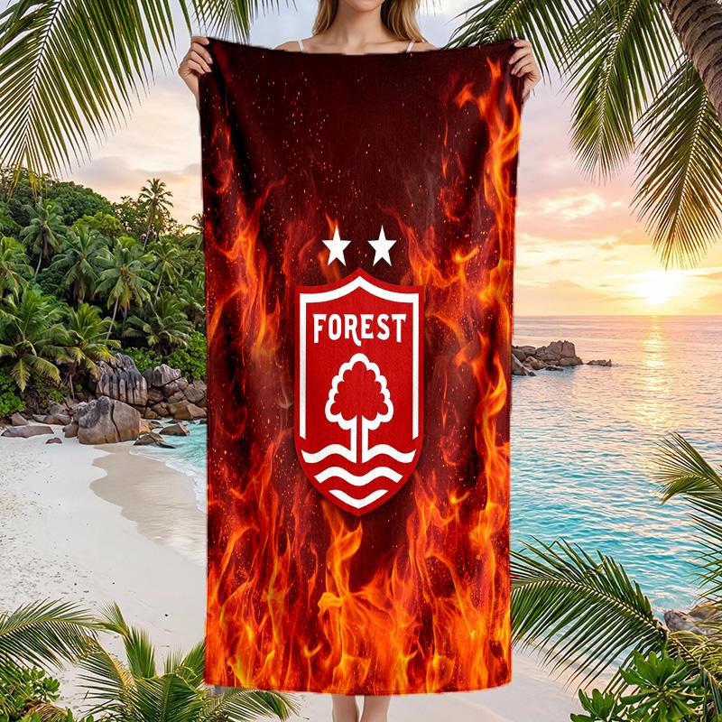 Футбольное пляжное полотенце Nottingham Forest Мягкое из микрофибры Летнее полотенце Быстросохнущее Впитывающее полотенце для пляжа Бассейна Путешествий