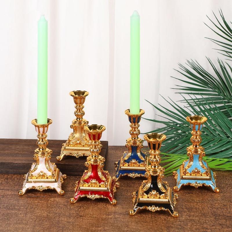 Vintage Metal Single Head Candle Candlestick Decor High-End Restaurant Hotel Decorations Vintage Photo Props Home Decor