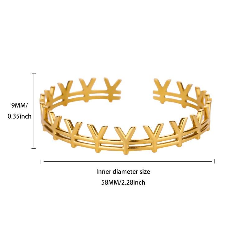 Wind Creative Hollow Dollar Euro Currency Symbol Bracelet Women's Stainless Steel Jewelry Women's Trend Personality Bracelet