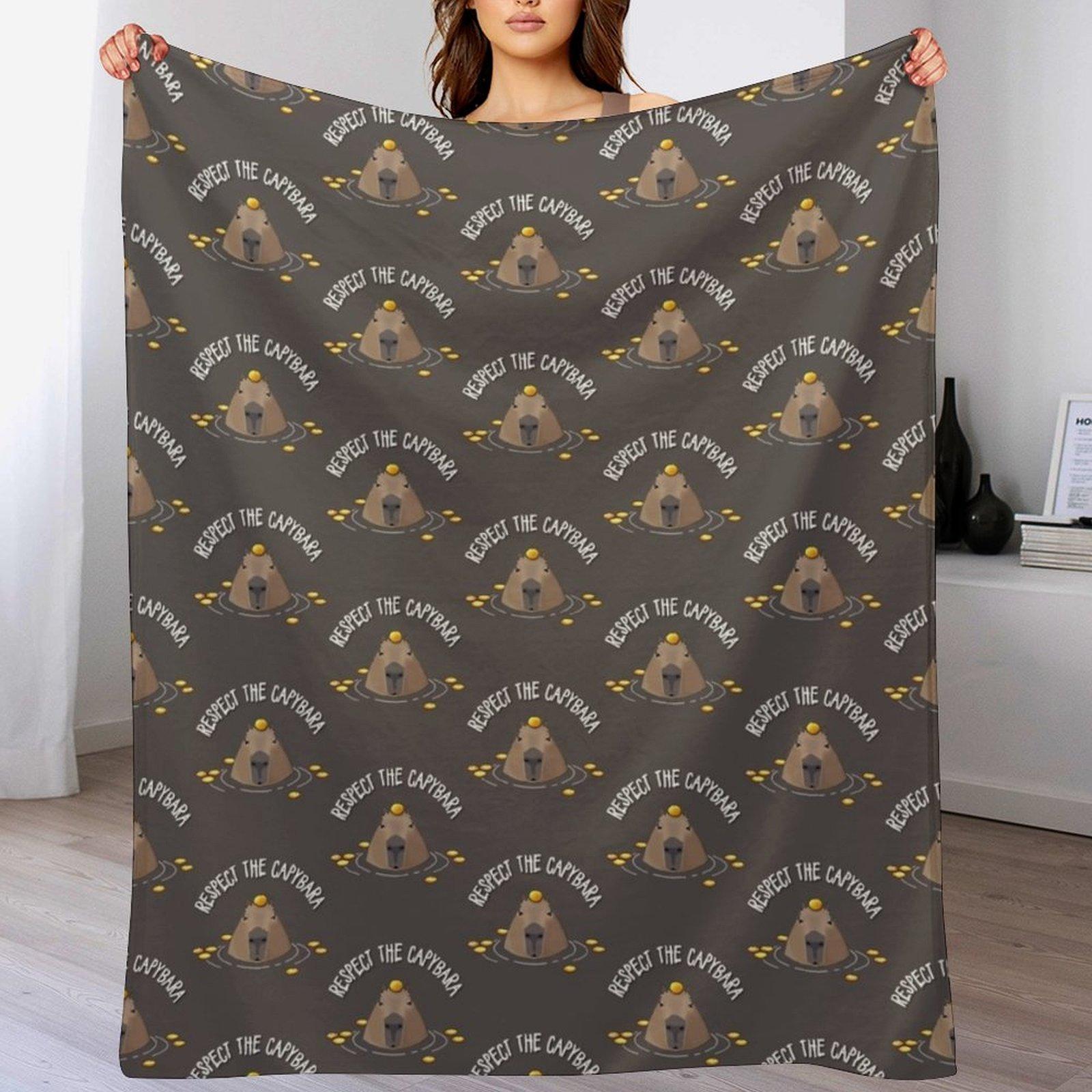Capybara Throw Blanket Men s Soft Warm Throw Blanket for Couch Size: 75*100cm, Weight: 230 GSM