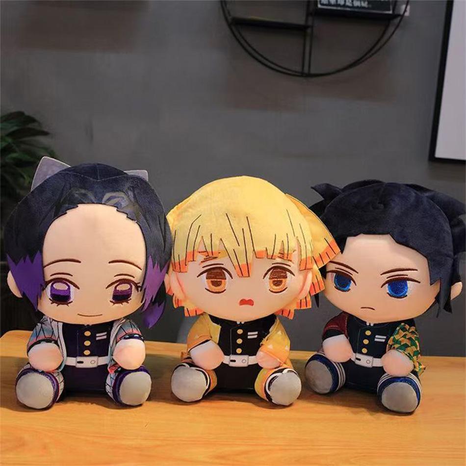20cm Japon Demon Slayer Peluş Bebekler Sevimli Anime Kimetsu No Yaiba Kamado Tanjirou Nezuko Zenitsu Kyoujurou Oyuncaklar Çocuk Hediyeleri