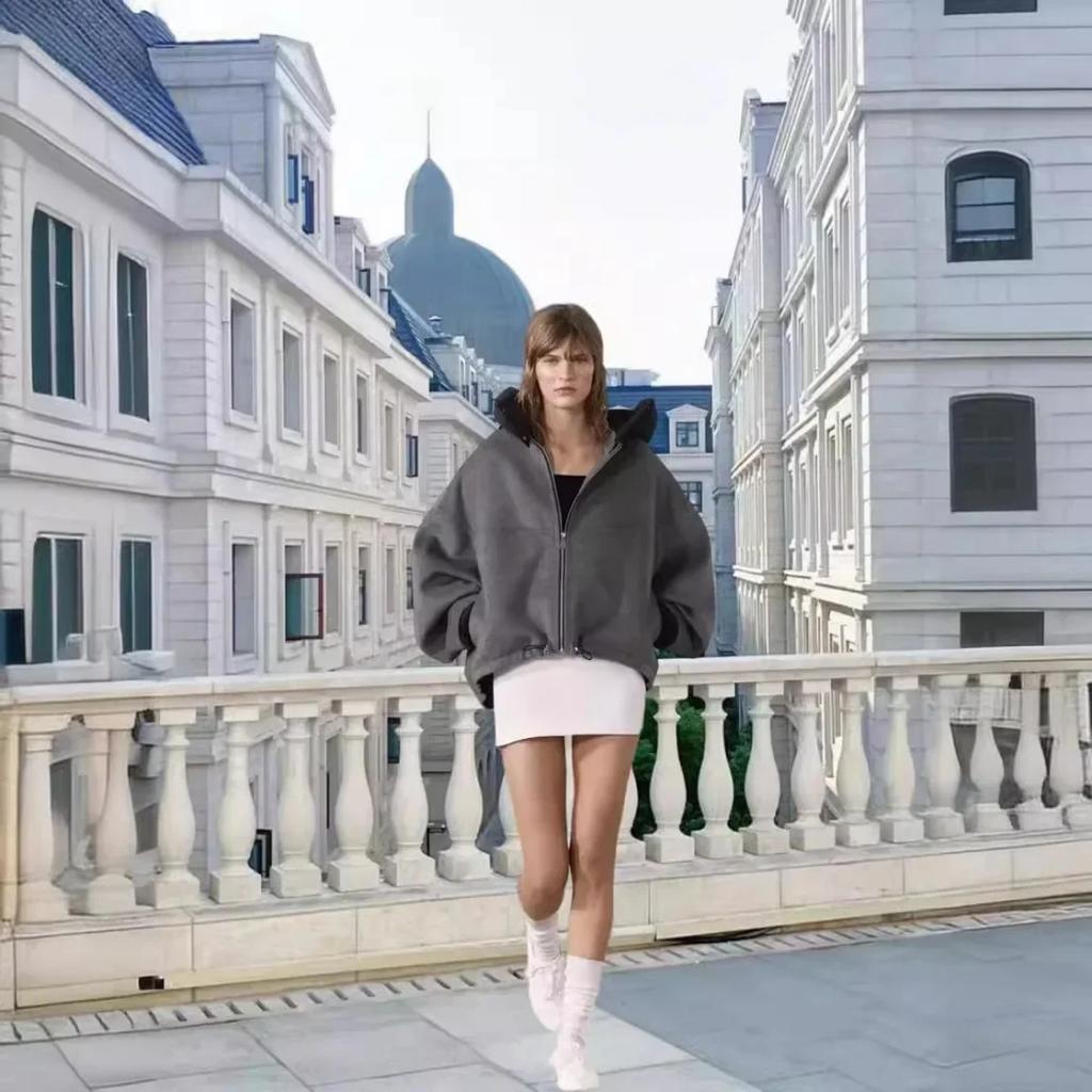 Casual Zipper Hooded Women Jacket Loose Warm Buttons Long Sleeved Coats Female Commuting Streetwear