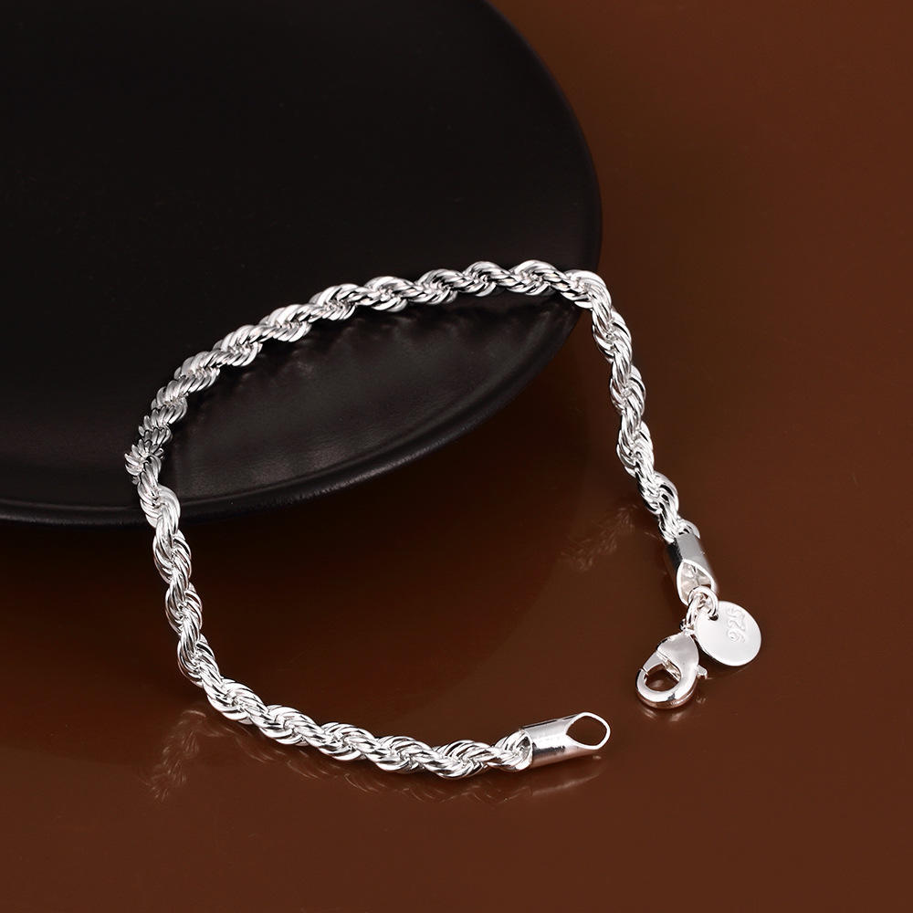 925 Silver Beaded Bracelet for Women Men Adjustable Handmade Ball Chain Jewelry Elegant Minimalist Party Wedding Gift
