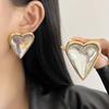 New Fashion Retro Heart Earrings 3D Transparent Exquisite and Elegant Ear Ornaments Unique Korean Heart-Shaped Studs Earrings