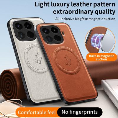 Bezdrátové nabíjení Magnetické pouzdro pro Xiaomi 15T Mi 15 15T Pro 5G Ochranný kryt PU kůže Tvrdý zadní kryt Coque Funda