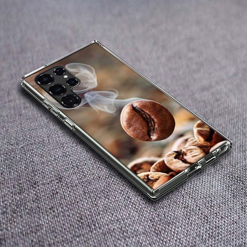

Newly Baked Coffee Beans Phone Case For Samsung Galaxy S24 S23 S21 S20 FE S22 S26 Ultra S25 Edge S10 Plus Cover Clear TPU Capa S Samsung S22