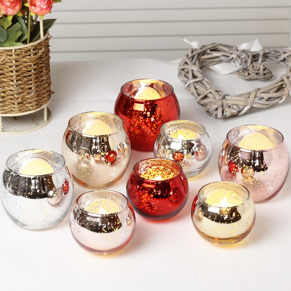 Electroplated Glass Scented Candle Holder - European & American Holiday Design