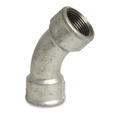 Threaded Elbow - KLASEBO - 45° 2" (IG X IG) - Malleable Iron Fitting - Galvanized - DVGW/DIN EN 10242 Certified