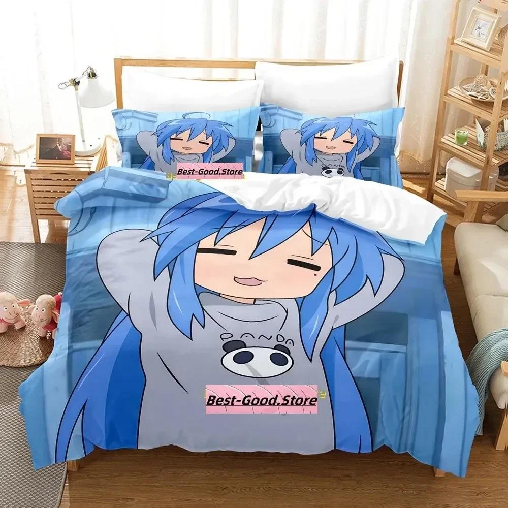 Lucky Star Konata Bedding Set Single Twin Full Queen King Size Bed Set Adult Kid Bedroom Duvetcover Sets 3D Anime Bed Sheet Set