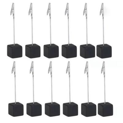 Suporte para notas, clipe para fotos, suporte para memorandos, braçadeira de exibição, base de cubo estável para casamentos, escritórios e festas