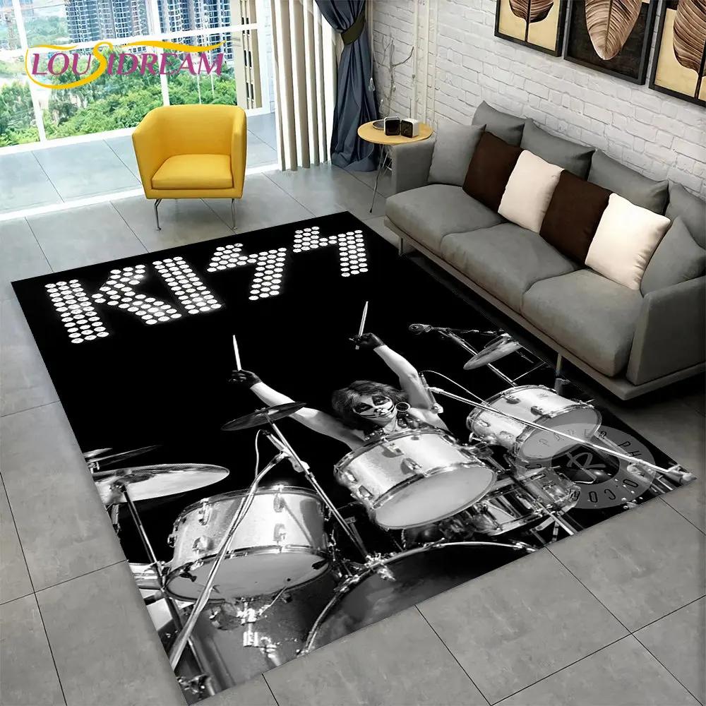 KISS Rock Band Retor Teppich, Teppich für Zuhause, Wohnzimmer, Schlafzimmer, Sofa, Fußmatte, Dekor, Küche, rutschfeste Bodenmatte Alfombra
