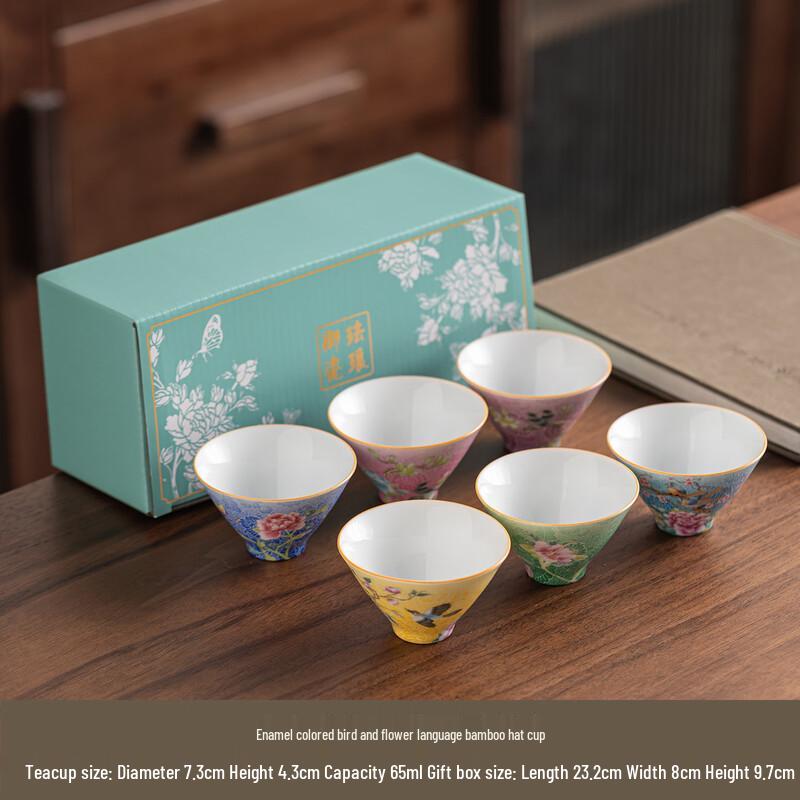 TIBORANG Enamel Glaze Ceramic Teacup