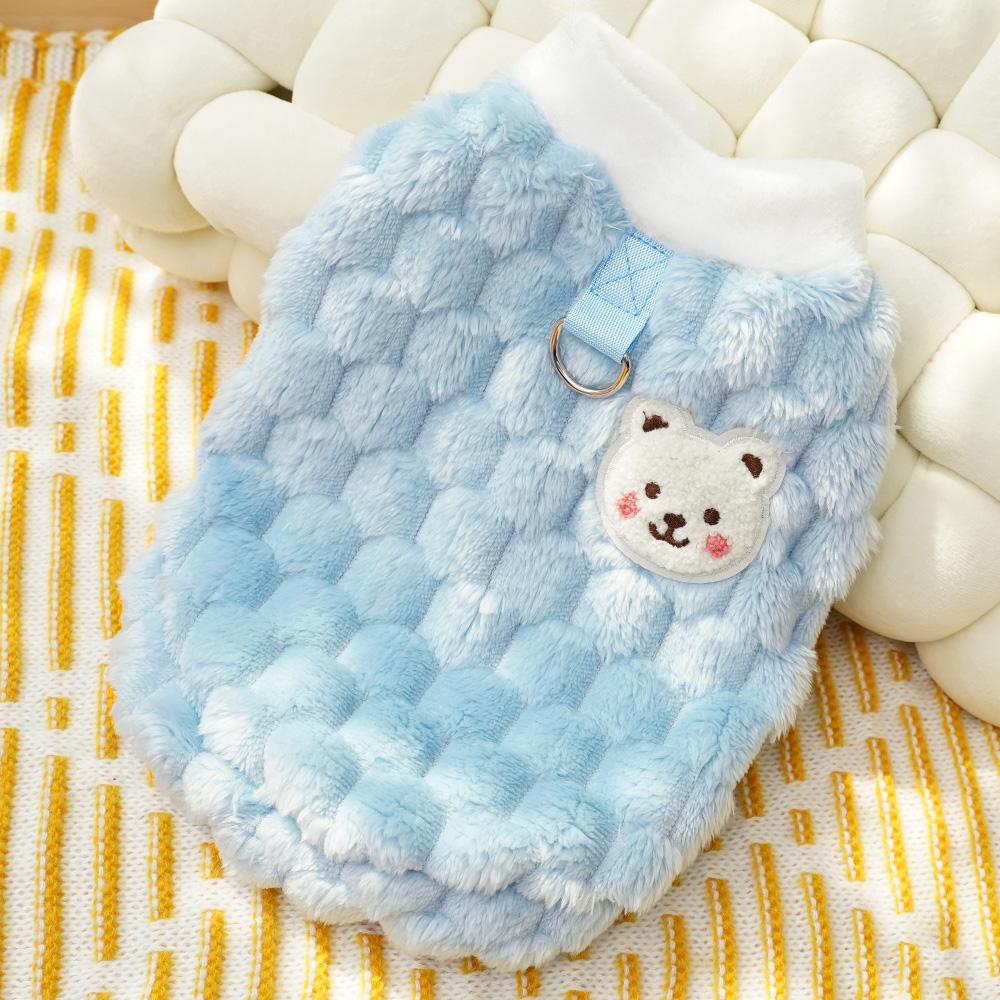 Fce Lined Dog Clothes Pulling Harn Autumn Winter Sle for Teddy Pomeranian s Pet Supplies Casual Tee Color White ...