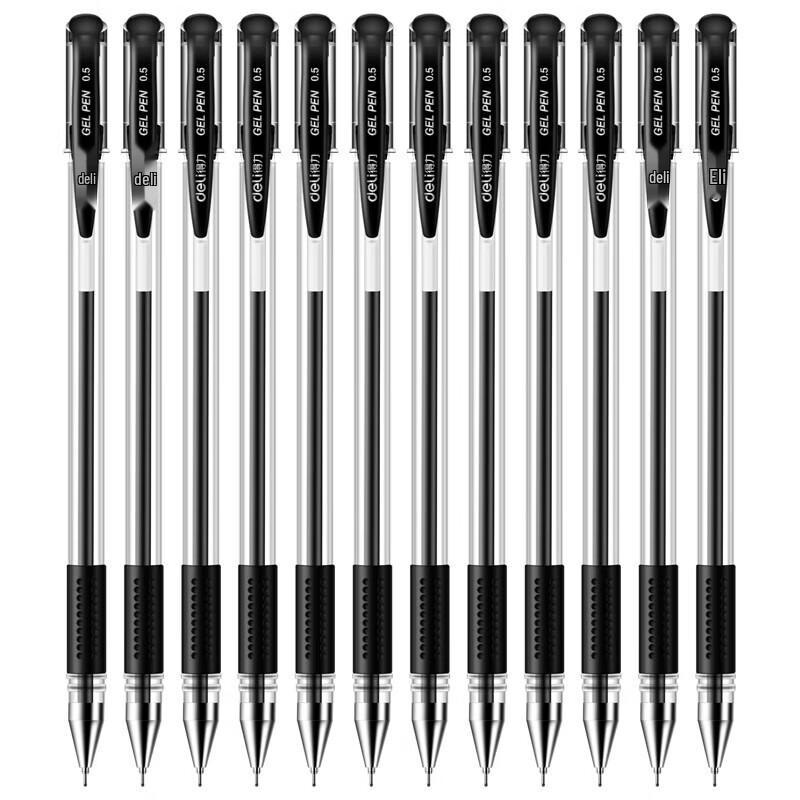 Deli 6601 Black 0.5mm Gel Pen