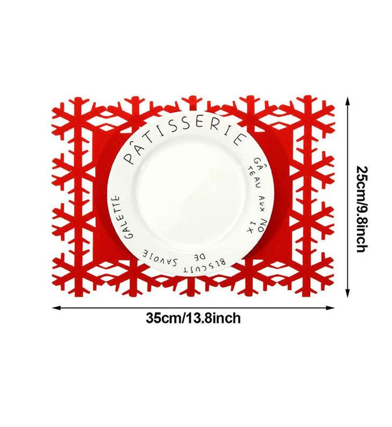 50PCS Christmas Placemat Christmas Snowflake Table Mat Restaurant & Hotel Tableware Placemat Christmas Tableware Decoration