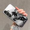 Art Dark Horse Pattern Glass Phone Case Suitable for Samsung Galaxy S26 S25 S24 S23 S22 S20 FE/Ultra/Plus5G Anti Drop