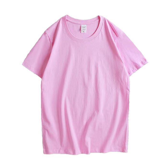 

Ретро классическая большая версия футболка с короткими рукавами для женщин летом новый дизайн маленький гонконгский стиль свободный повседневный топ 5XL розовый