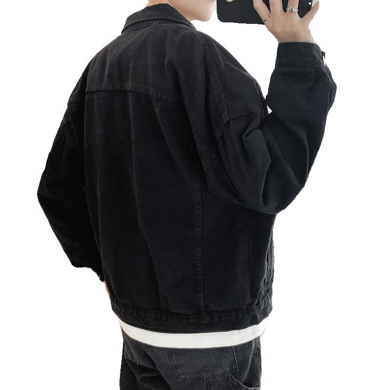 Denim Jacket Men's Spring Retro Ruffian Handsome Tooling Casual Jacket Ins Trendy Brand Teen Versatile Lapel Top