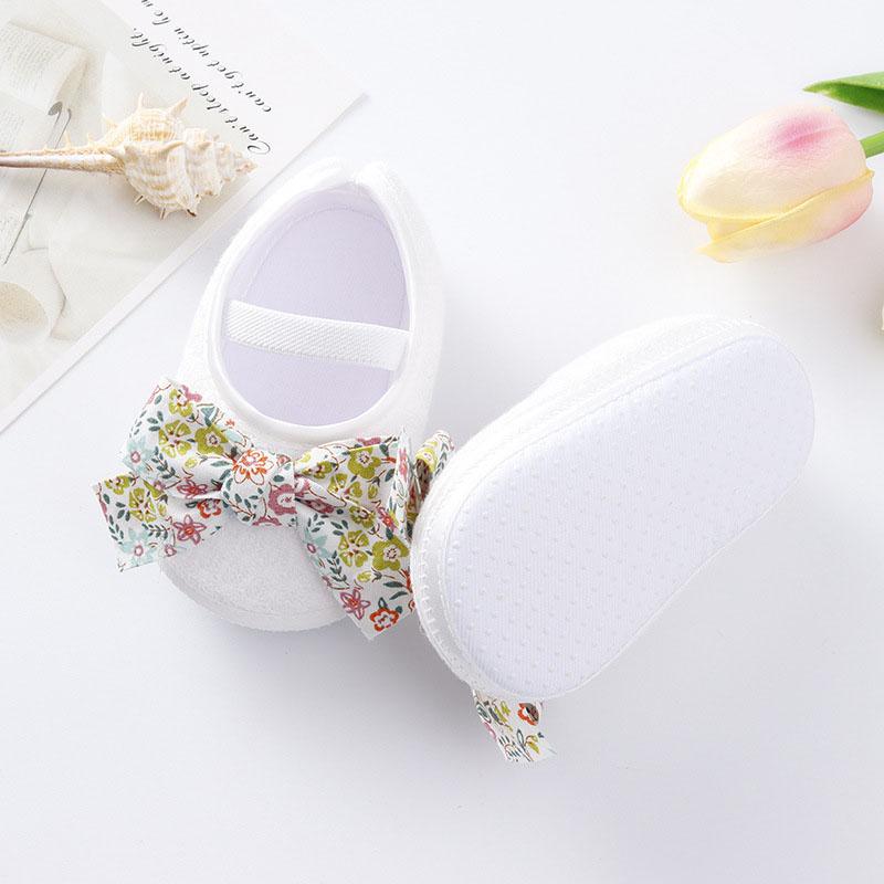 Sweet Bowknot Baby Girl Shoes Infant Soft Bottom First Walker Cotton Newborn Prewalker Spring Toddler Shoes