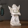 Angel Candle Holder Little Holder Resin Decorative Guardian Tea Light Statue With Retro