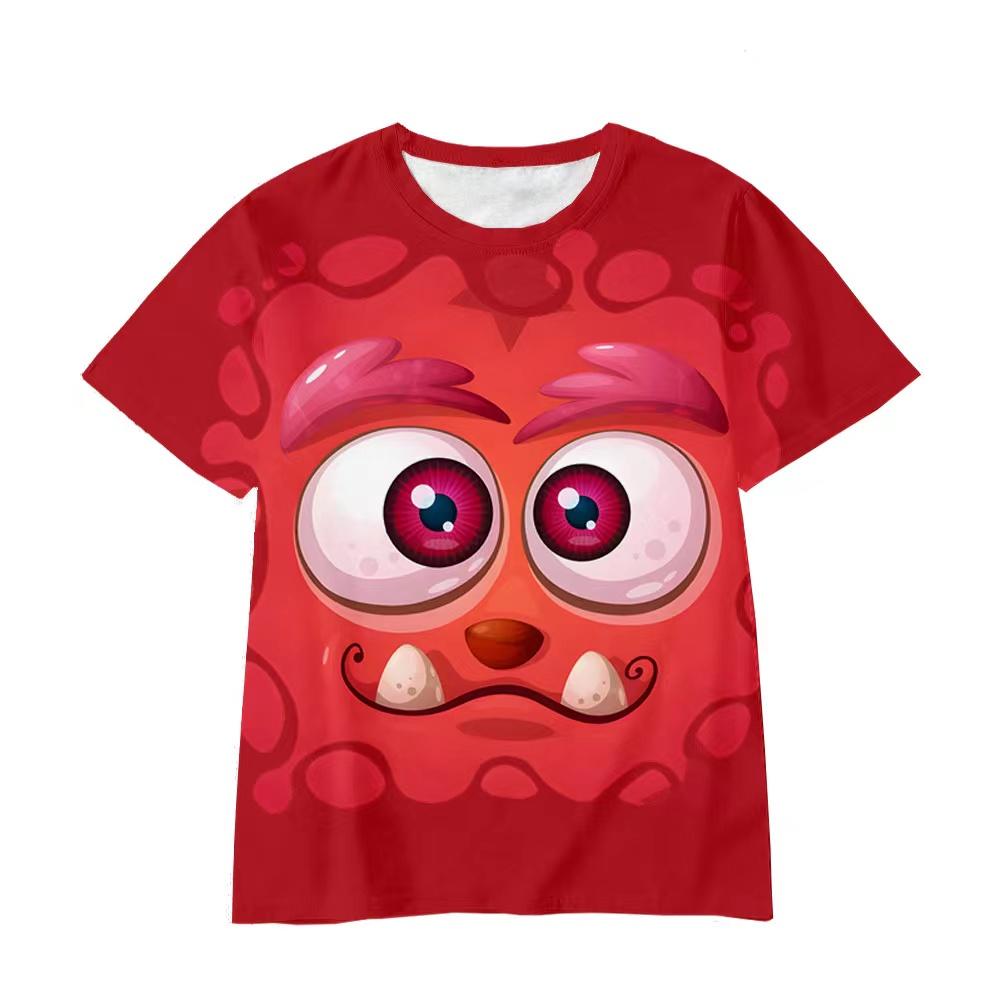New Summer Cute Monster Inc Pattern Casual 3D Printed T-Shirt Childrens Tops Girls Boys Cosplay Round Neck Short Sleeve Clothing
