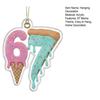 Christmas 67 Meme Acrylic Ornament Flat Santa Claus Reindeer Ice Cream Six Seven Xmas Tree Hanging Decoration Holiday Party Pendant