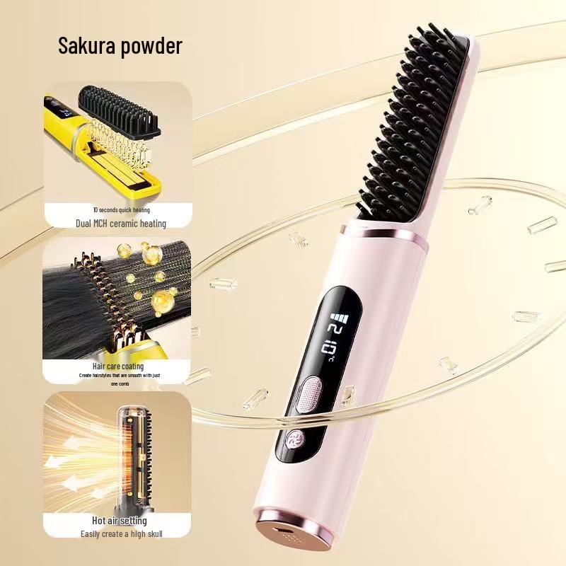 ZISIZ Wireless Charging Mini Hair Straightening Comb
