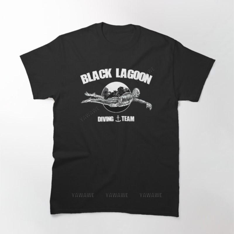 

Adult tee tops teenager teeshirt Black Lagoon diving team Printed T Shirt brand casual short sleeve for mens summer tshirt S