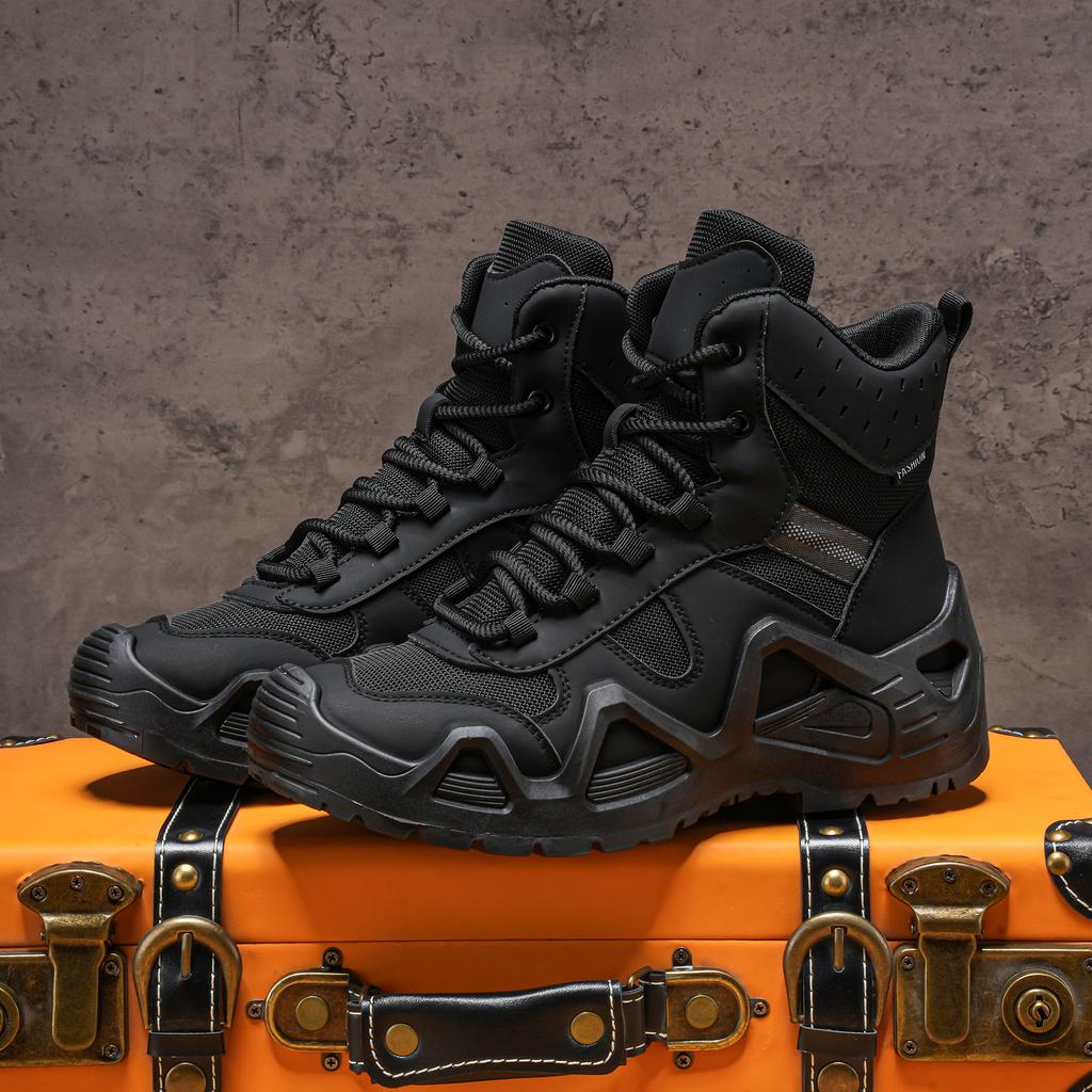 Men'S High Top Boots, Hiking Boots, Anti Slip And Wear-Resistant Retro Casual Fashion Men'S Shoes, Outdoor Sports Shoes