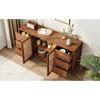 Buffet - MUVOE - 160 X 40 X 90 Cm - 2 Portes - 3 Tiroirs - Rotin Et Bois