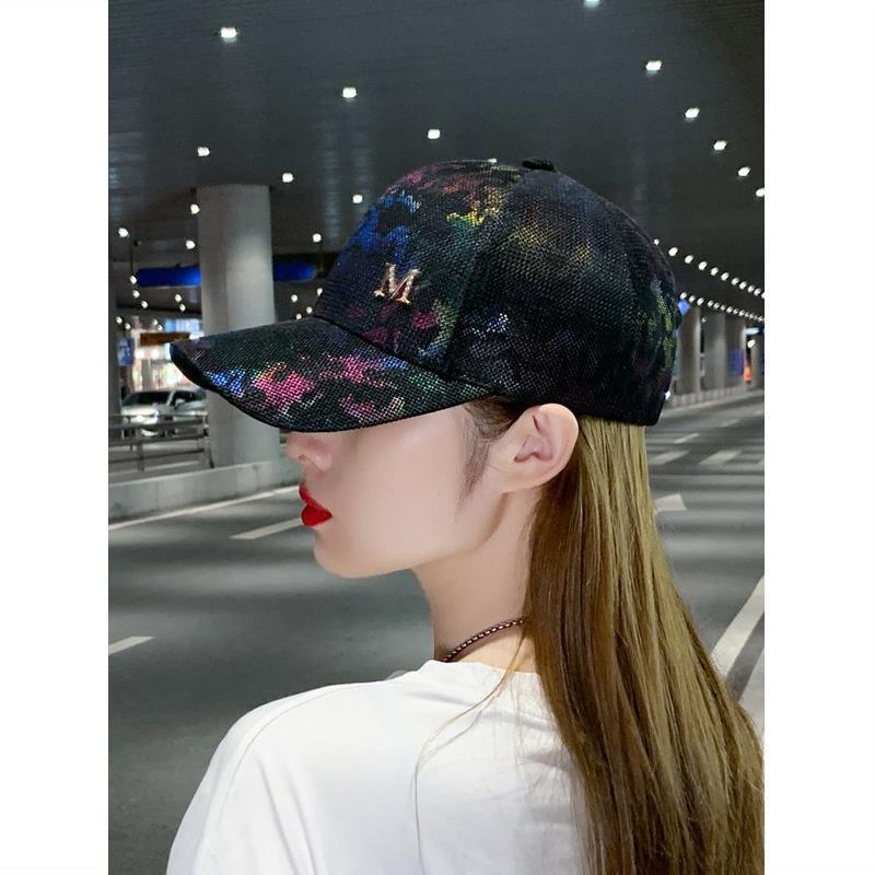 Women's Summer Mesh Duckbill Cap with Colorful Rhinestones – Trendy Japanese Street Style Baseball Hat