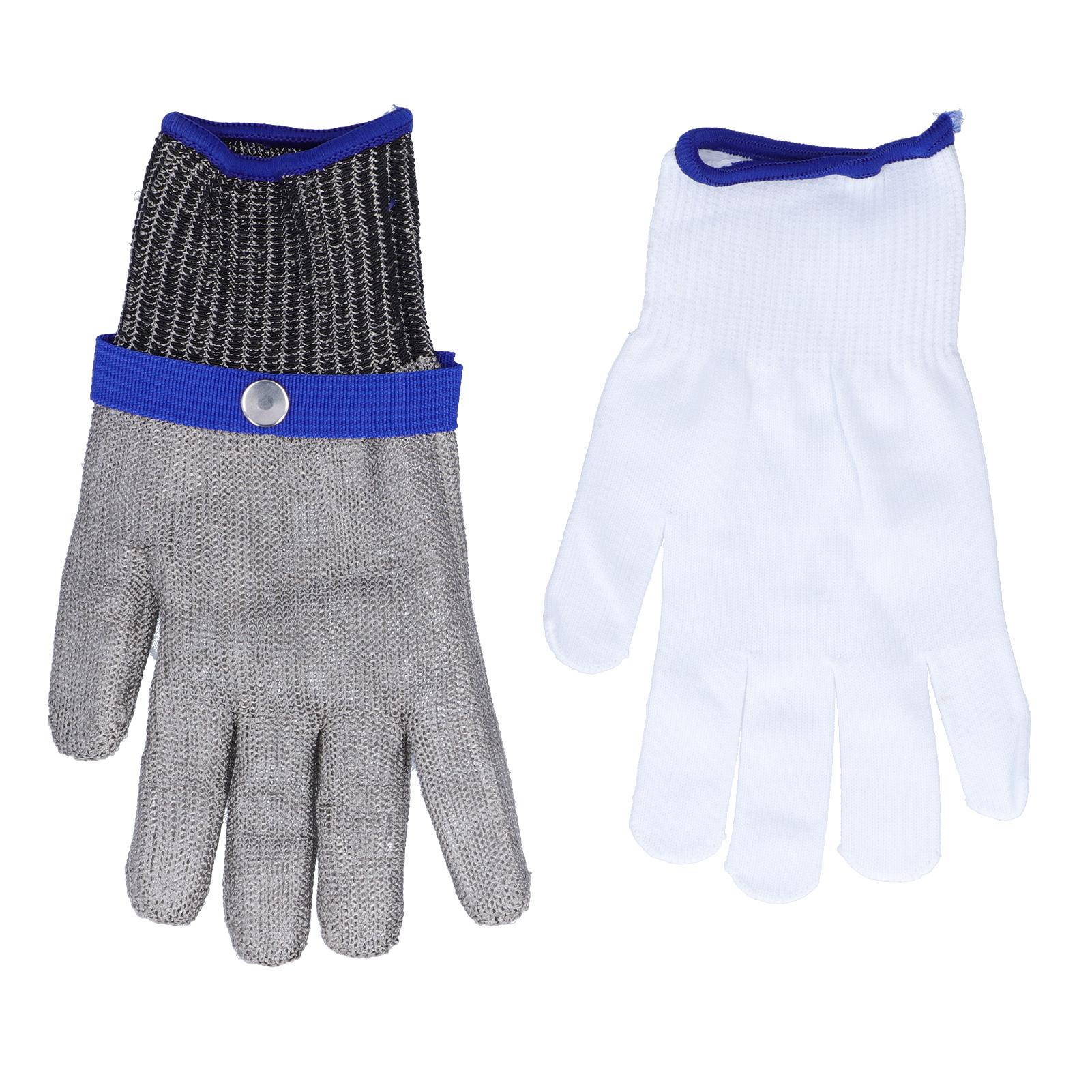 Cut Resistant Work Gloves Stainless Steel Wire Level 5 Protection Woven Adjustable Durable Safety Gloves