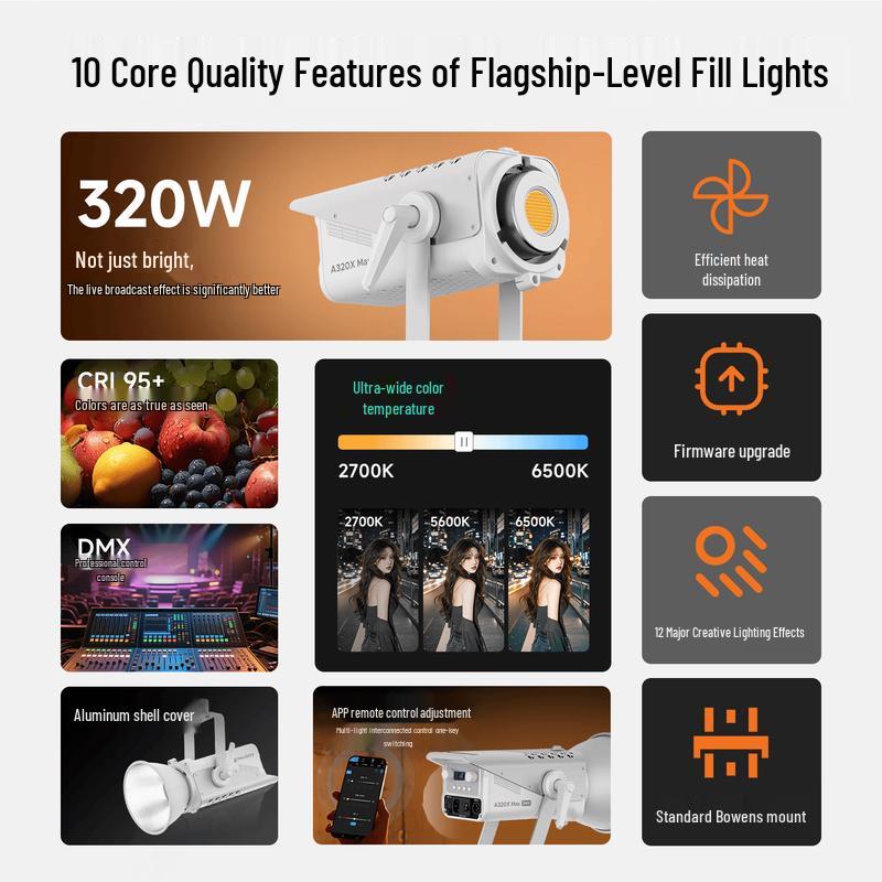 SOULMATE A320X 300W Bi-color COB Fill Light Kit