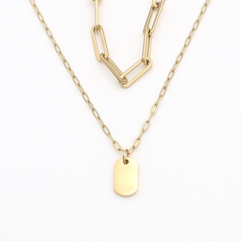 Personalized Fashion 18K Collarbone Chain Women'S Non-Fading Double-Layer Titanium Steel Jewelry Necklace High-End Niche