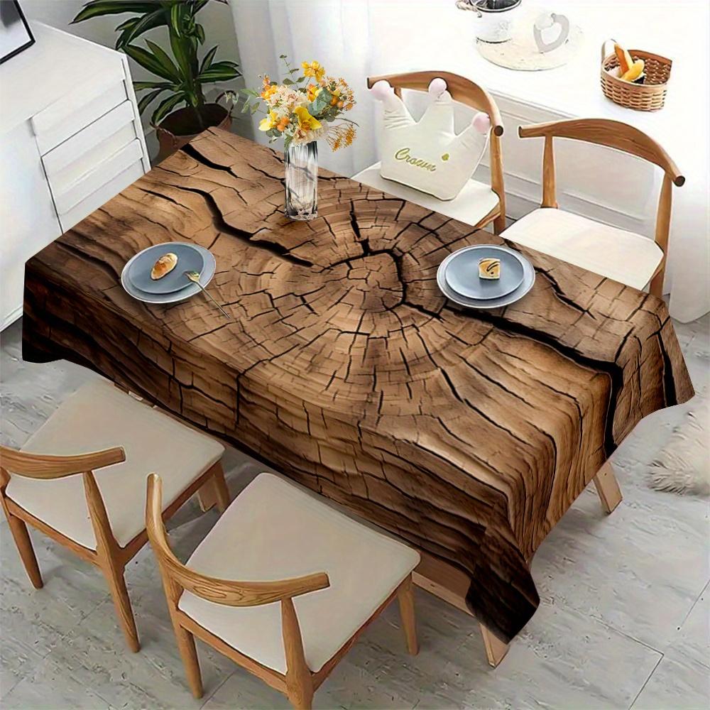 One Imitation Wood-grain Tablecloth - Large Rectangular Table Cover, Suitable for Farmhouse Stylezyc