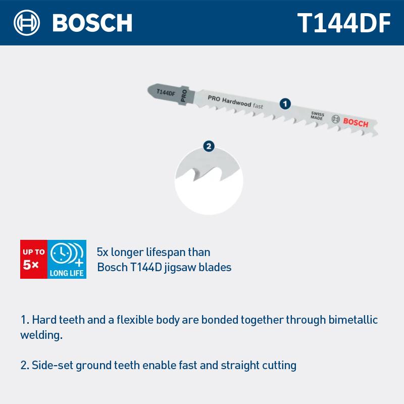 Bosch Professional  saw blade Hardwood Fast Cutting Jigsaw Blade T144DF 100mm