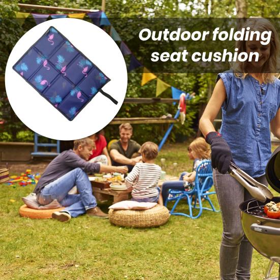 Camping Folding Mat Extra Soft Waterproof Compact Size Exquisite Pattern Collapsible Polyester Moisture-proof Cushion Hiking Picnic Seat Mat