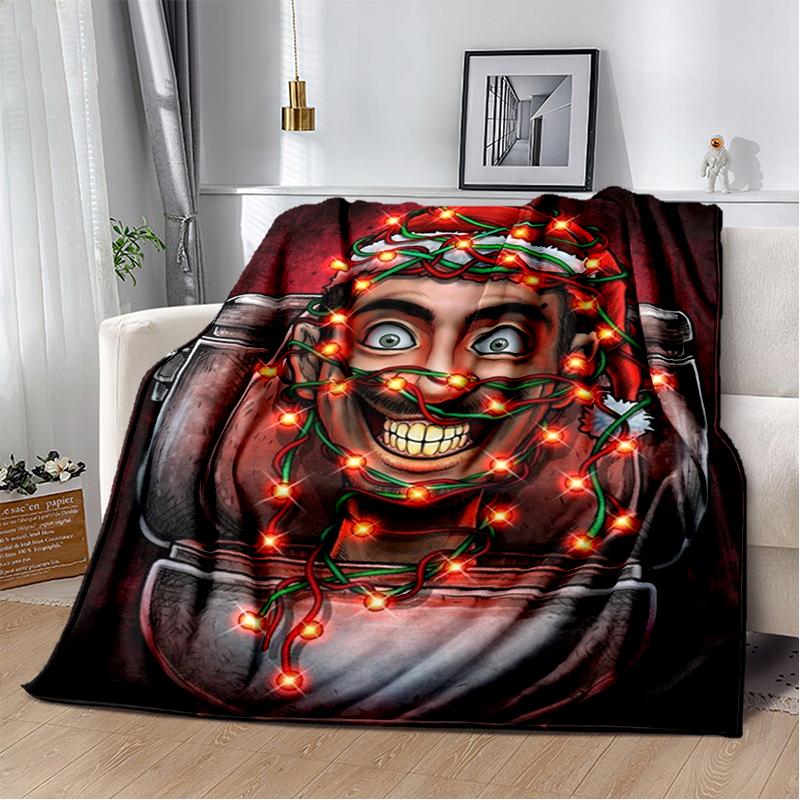 3D Skibidi Toilet Speakerman Cameraman TVman Flannel Blanket,Soft Throw Blanket for Home Bedroom Bed Sofa Travel Cover Kid Gift