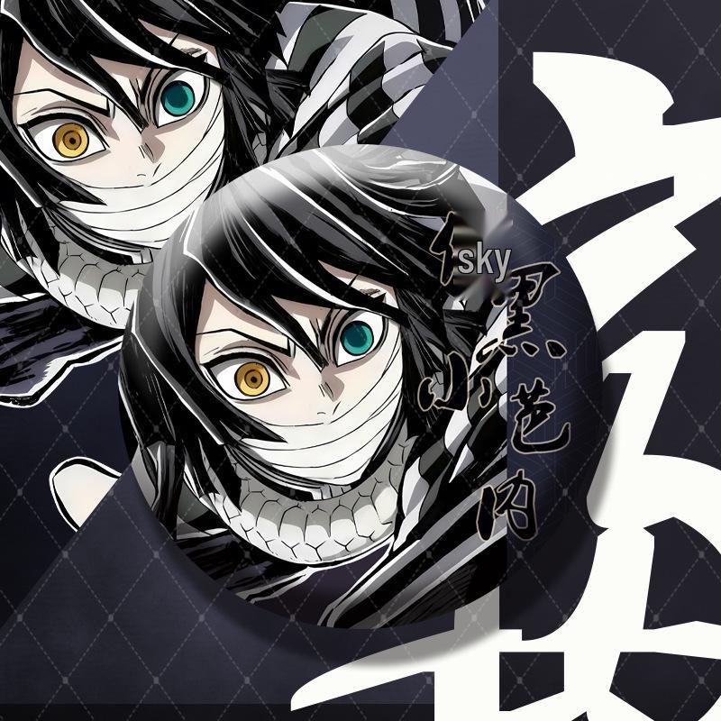 Demon Slayer: Mugen Train Arc Giyu & Tokito 75mm Double-Sided Glitter Badge