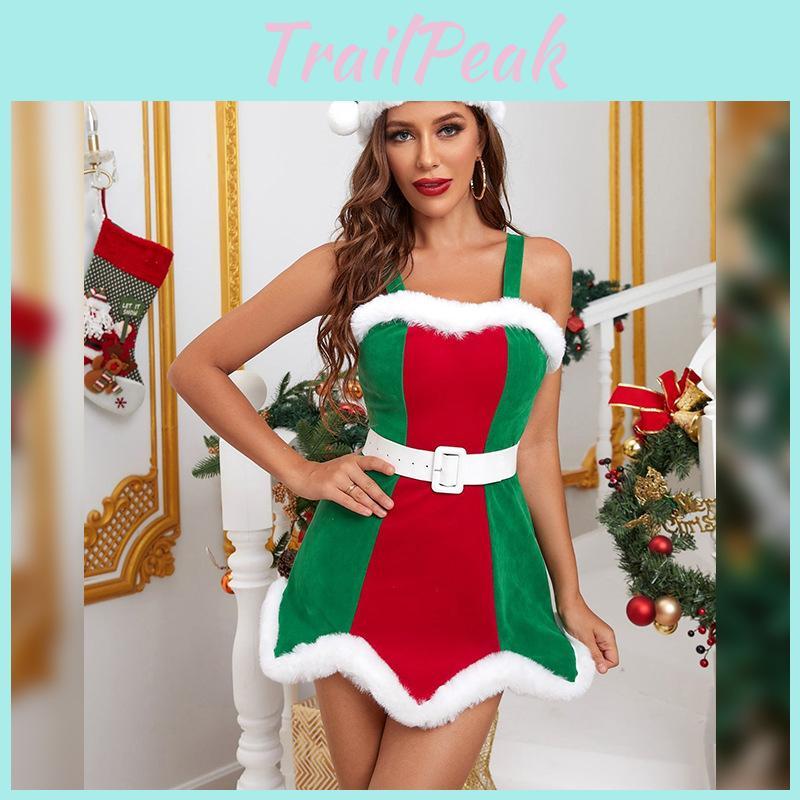Christmas Party Stage Costume For Women With Polyester Material For Festive Events
