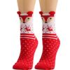 Cute Cartoon Mid-calf Cotton Socks With Christmas Elk And Socks Patterns