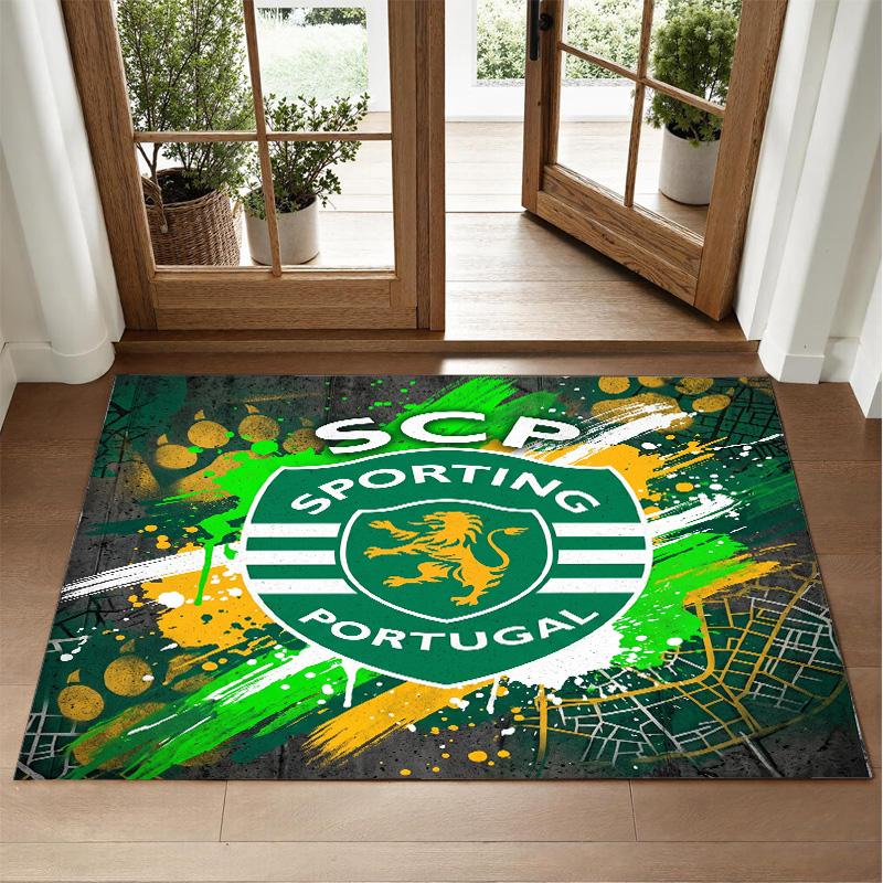 Sporting CP FC Design Crystal Velvet Rug Soft Decorative Mat for Bedroom Entrance