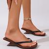 New Style Popular Summer Women's Fashion Clip Toe Slippers Wedges Heel Slides Designer Party Dress Stripper Shoes Zapatos Mujer