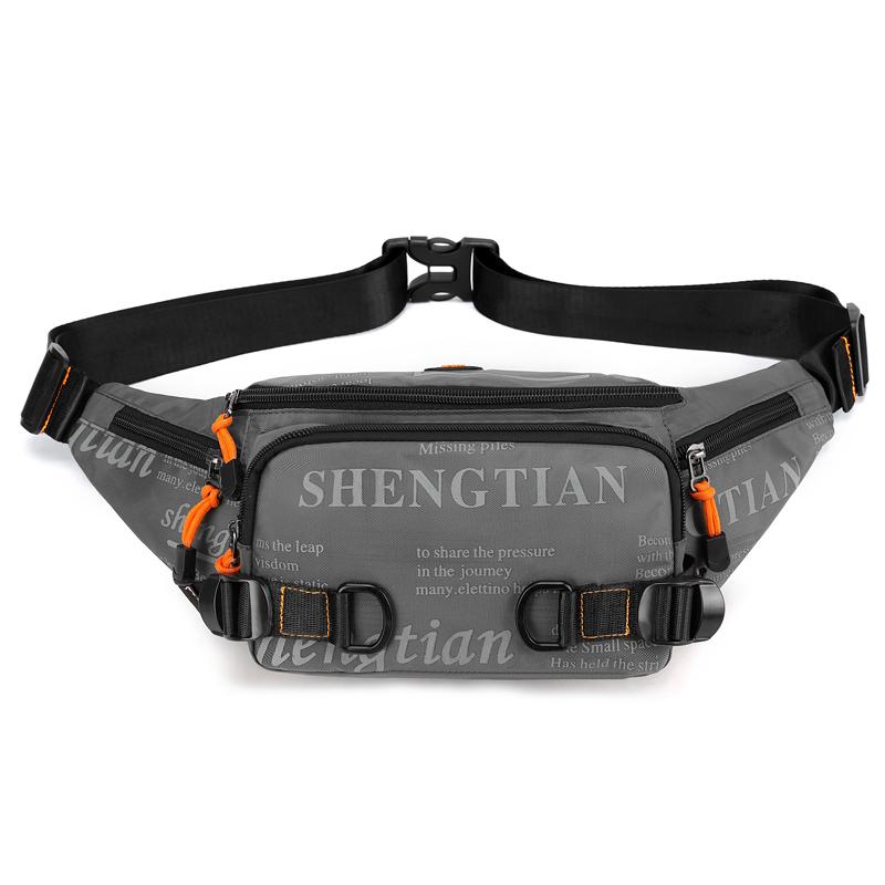 

Мужская водонепроницаемая нейлоновая поясная сумка - легкая сумка для бега на пояс для путешествий, занятий спортом и активного отдыха серый