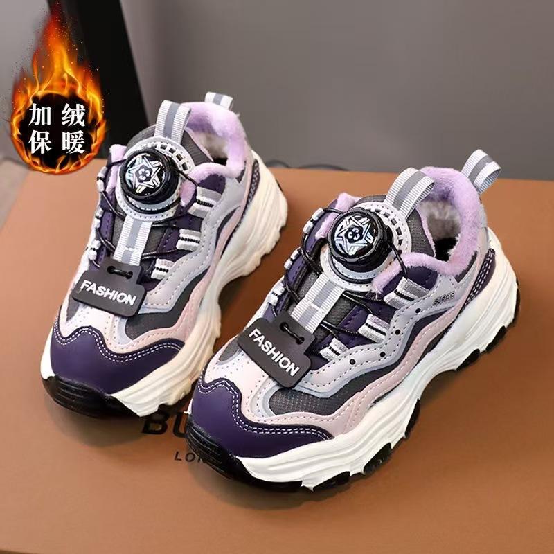 

Children s autumn and winter sports shoes 2025 new girls sports shoes boys dad shoes children s velvet casual shoes 36
