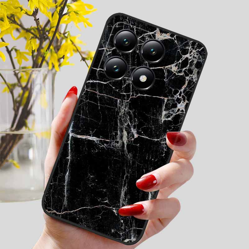 For Xiaomi 14T / 14T Pro Case Fashion Black TPU Marble Painted Cover for Xiaomi 14T Pro Shockproof Shell Capa Silicon Bag 6.67''