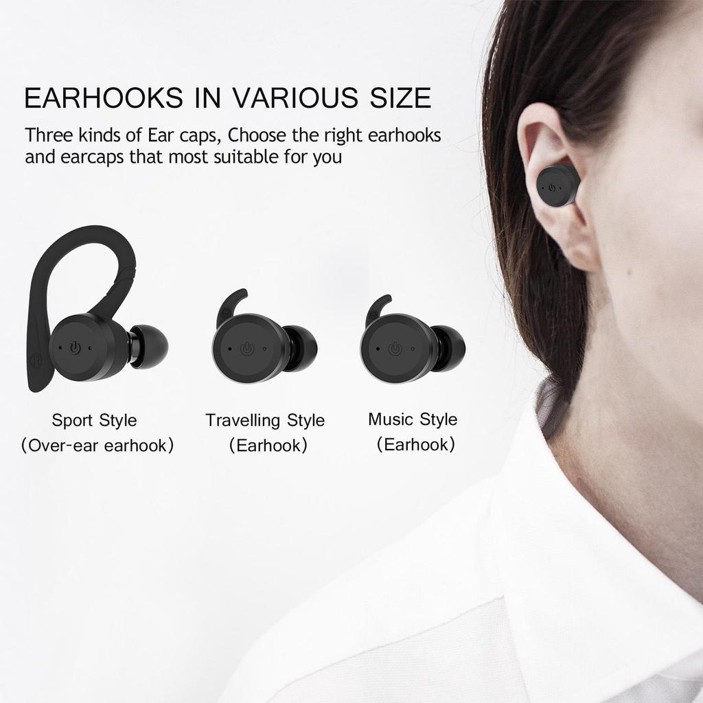 New IPX7 Waterproof Over-Ear Bluetooth 5.3 True Wireless Sports Earphones