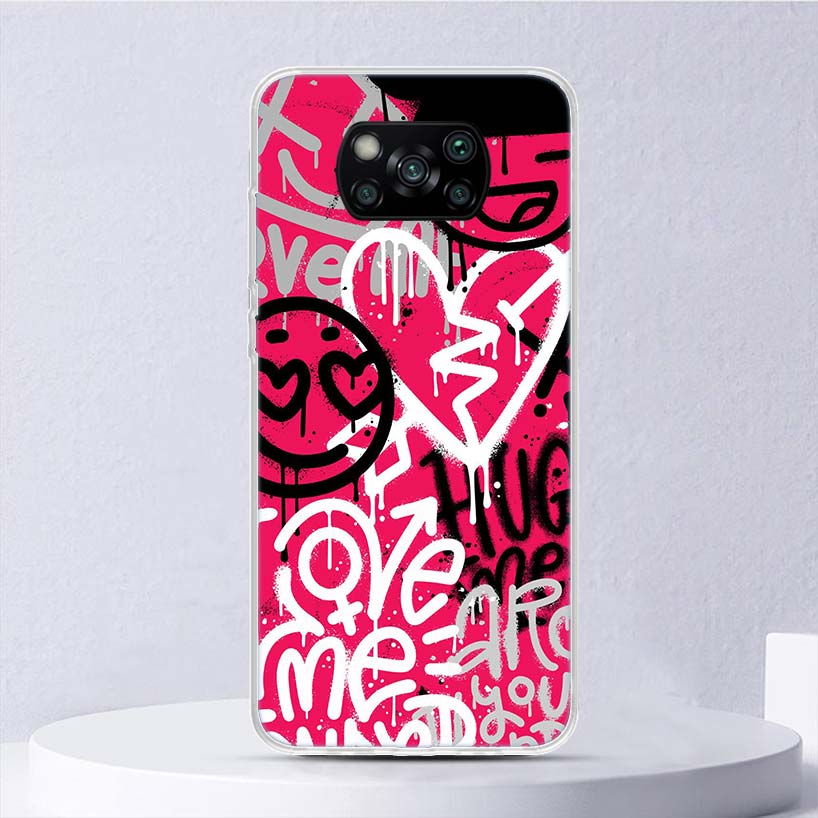 Graffiti Fashion Cool Soft Case For Xiaomi Poco X7 X6 X5 X4 X3 Nfc F7 Ultra F6 F5 Pro Phone Cover F4 Gt F3 M5S M4 M3 M5 M6 Coque