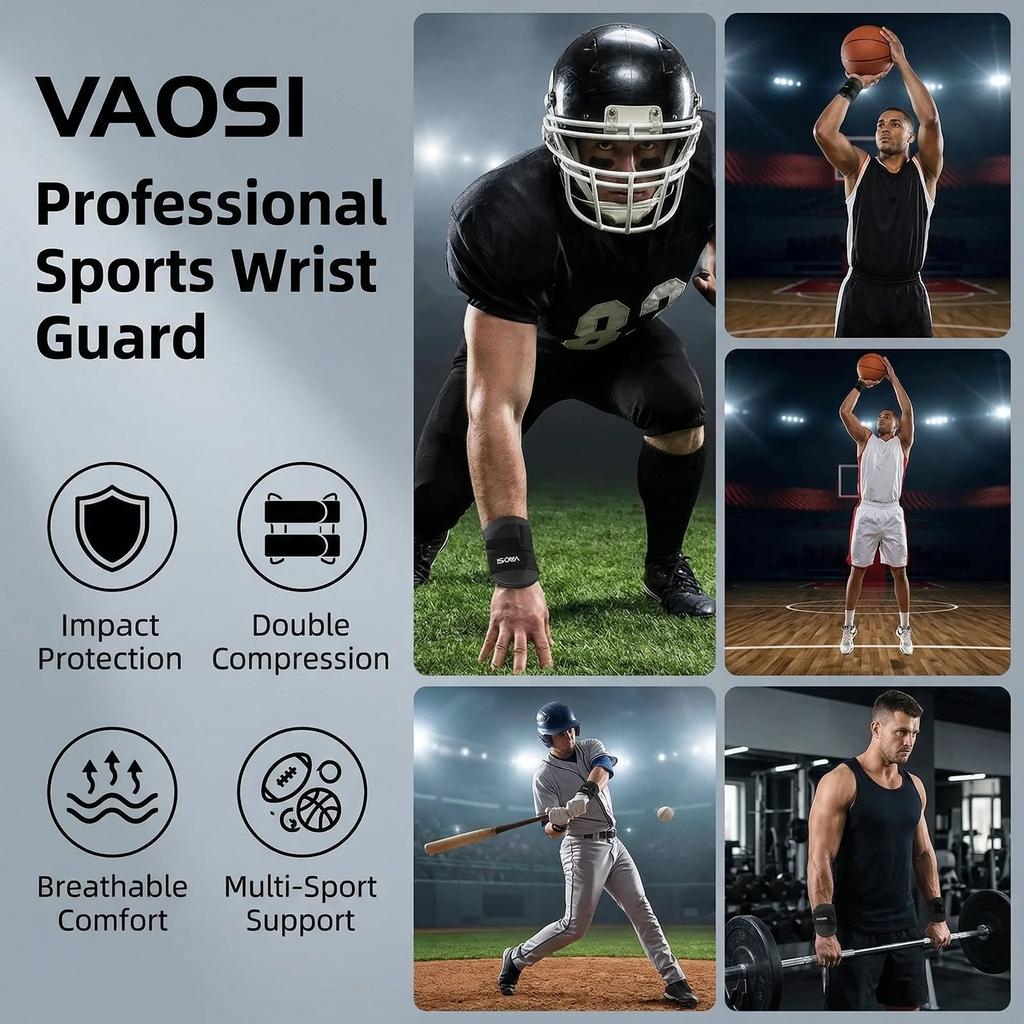 Wrist Support Brace with Adjustable Strap - Neoprene Compression Wrist Wraps ,Breathable Anti-slip Wrist Protector for Men Women