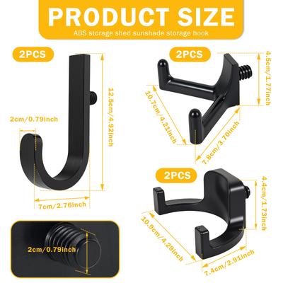 6Pcs Garage Storage Hooks Tool Hanger ABS Storage Shed Tool Hooks for Home Storage